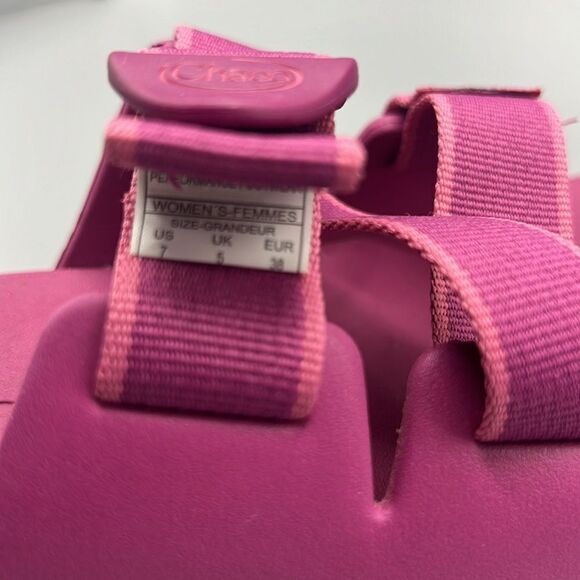 Chaco Chillos Slide Outskirt Fuchsia Pink Sandals - Picture 6 of 7